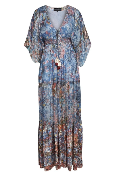 Shop Hemant & Nandita Cover-up Maxi Dress In Blue