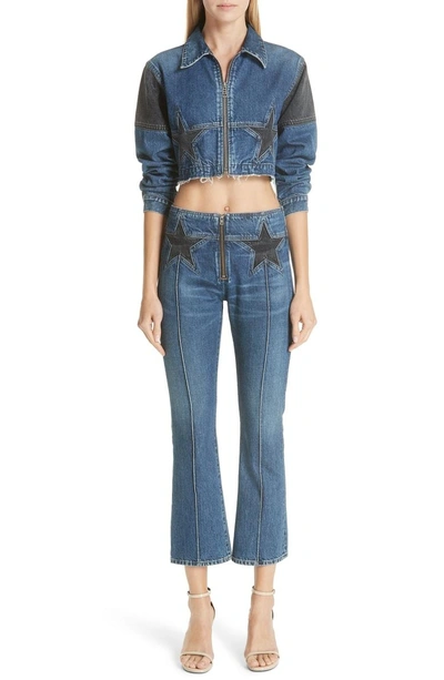 Shop Jean Atelier Star Crop Flare Jeans In Stellar