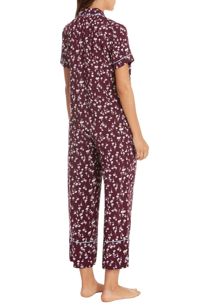 Shop In Bloom By Jonquil Crop Pajamas In Burgundy Ditsy