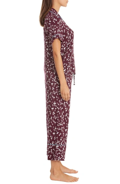 Shop In Bloom By Jonquil Crop Pajamas In Burgundy Ditsy