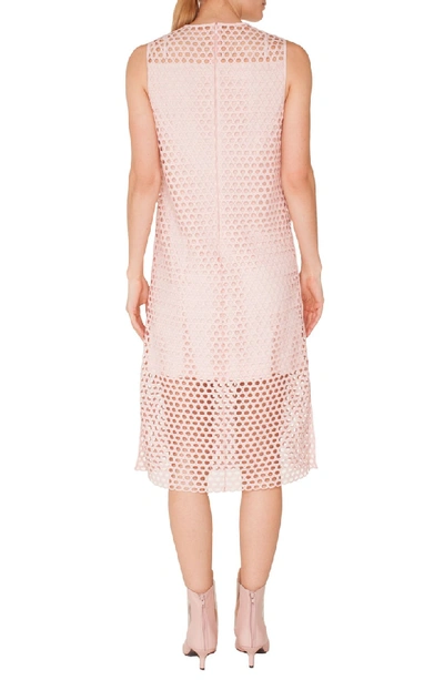 Shop Akris Punto Crochet Shift Dress In Pink Rose