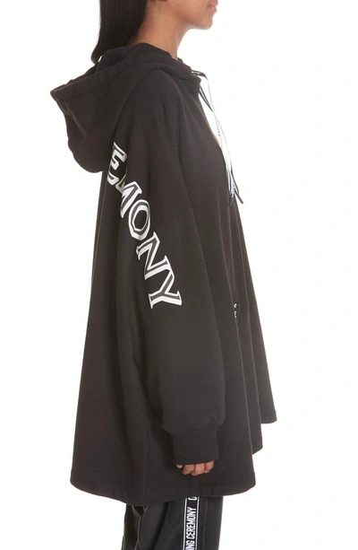 Shop Opening Ceremony Poncho Hoodie In Black