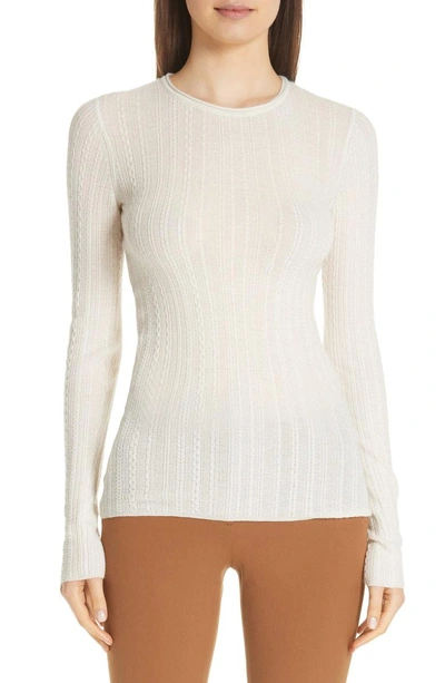 Shop Theory Cable Knit Cashmere Sweater In Ivory