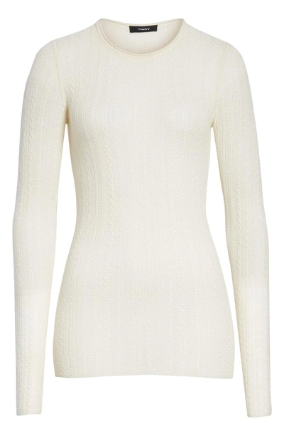 Shop Theory Cable Knit Cashmere Sweater In Ivory