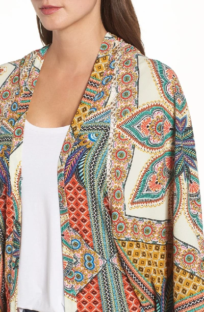Shop Kas New York Scarf Print Kimono Jacket In Multi