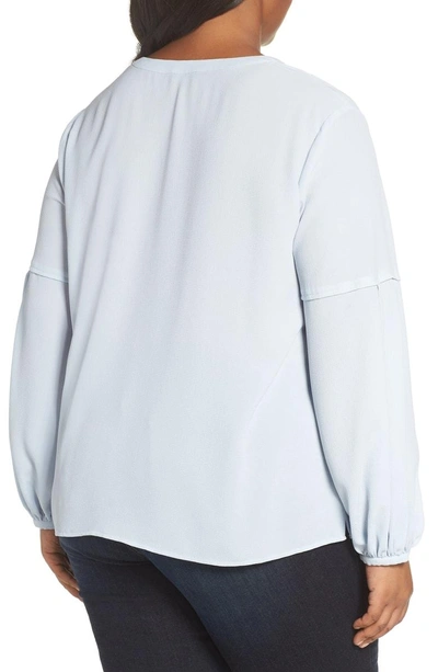 Shop Vince Camuto Bubble Sleeve Blouse In Lake Breeze