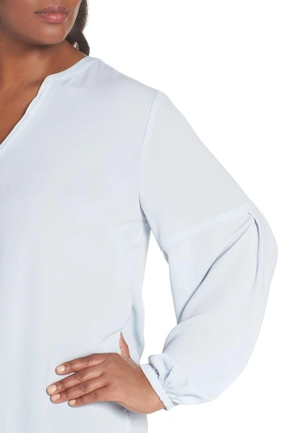 Shop Vince Camuto Bubble Sleeve Blouse In Lake Breeze