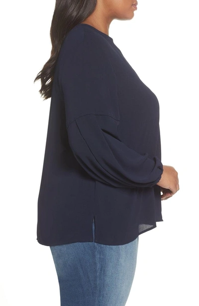 Shop Vince Camuto Bubble Sleeve Blouse In Classic Navy