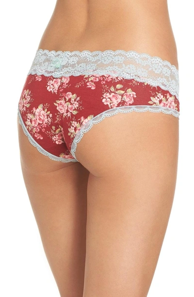 Shop Honeydew Intimates Lace Waistband Hipster Panties In Pomme Floral
