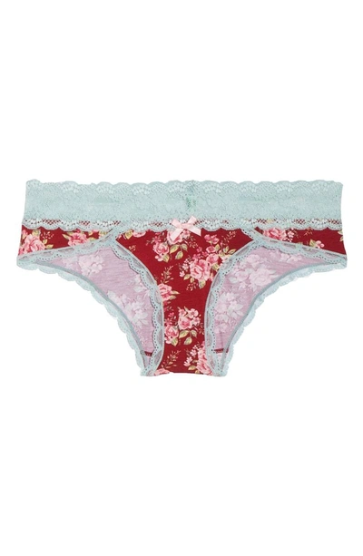 Shop Honeydew Intimates Lace Waistband Hipster Panties In Pomme Floral