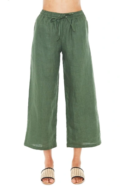 Shop Faithfull The Brand Clemence Linen Pants In Plain Moss Green