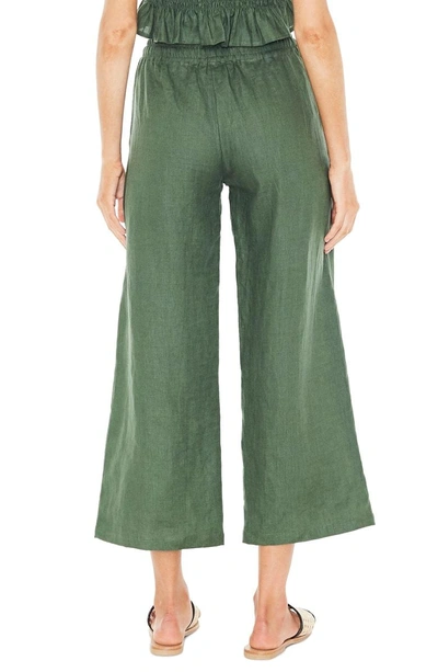 Shop Faithfull The Brand Clemence Linen Pants In Plain Moss Green