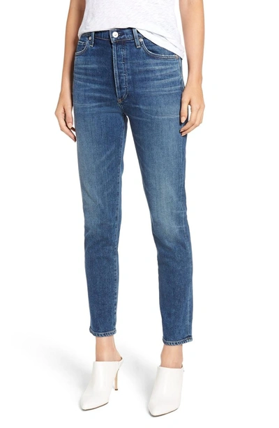 Shop Citizens Of Humanity Olivia High Waist Ankle Slim Jeans In Solo