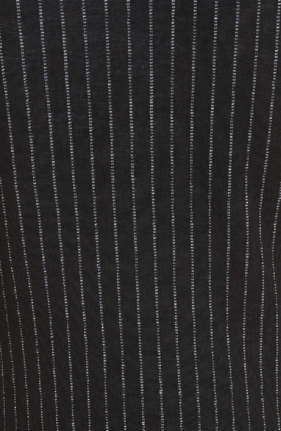Shop Grey Jason Wu Pinstripe Wool Knit Dress In Black/ Star White