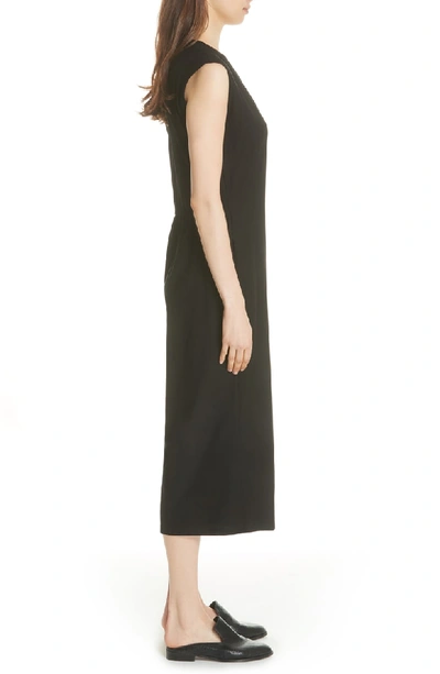 Shop Eileen Fisher Wrap Crop Wide Leg Jumpsuit In Black