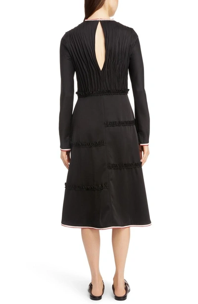 Shop Loewe Stripe Trim Back Cutout Dress In Black