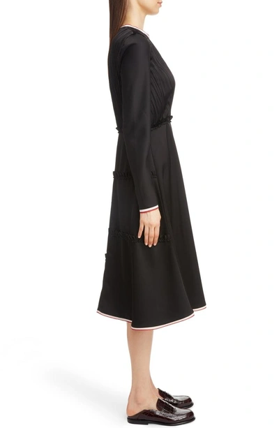 Shop Loewe Stripe Trim Back Cutout Dress In Black