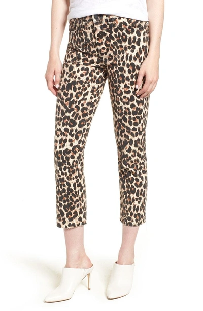 Shop Paige Hoxton High Waist Ankle Straight Leg Jeans In Sahara Leopard