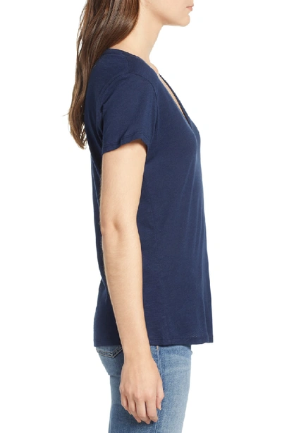 Shop Amour Vert Joline V-neck Tee In Dark Navy