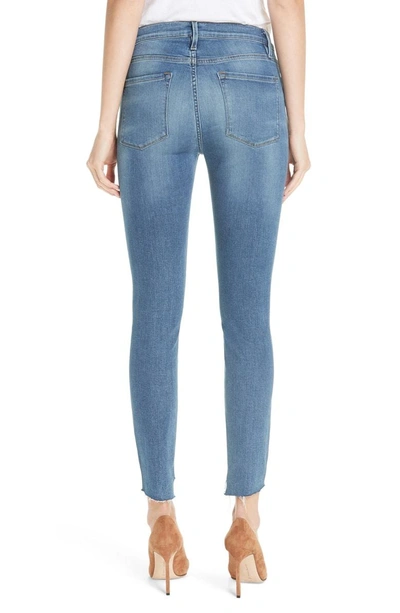 Shop Frame Le Skinny De Jeanne Reverse Cascade Hem Jeans In Cape May