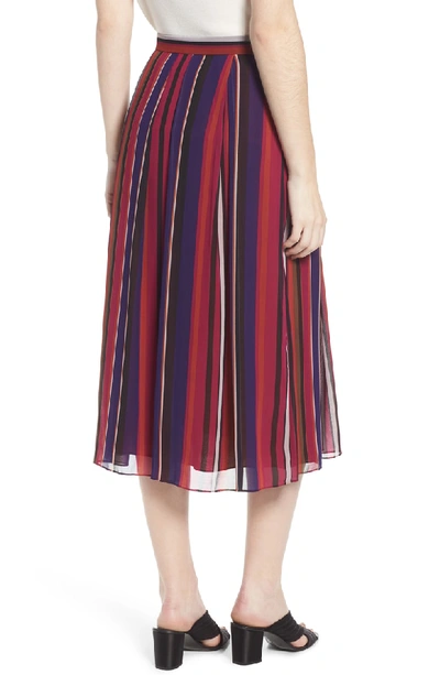 Shop Anne Klein Striped Midi Skirt In African Violet Combo