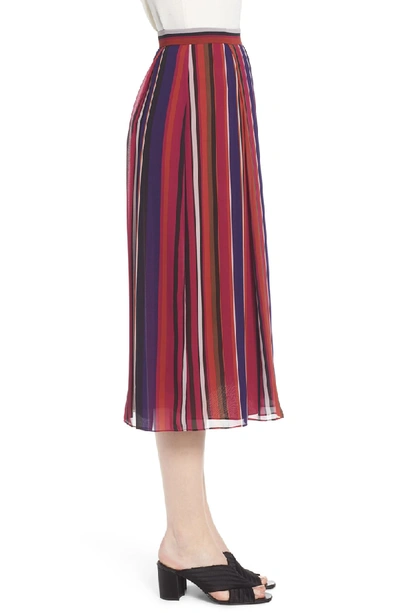 Shop Anne Klein Striped Midi Skirt In African Violet Combo