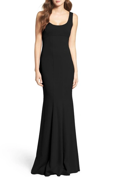 Shop Katie May Westward Stretch Crepe Gown In Black