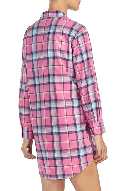 Shop Lauren Ralph Lauren Plaid Sleep Shirt In Red Plaid