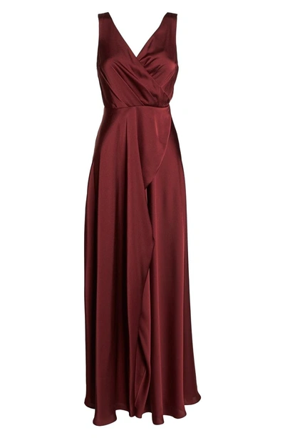 Shop Fame And Partners Vivian A-line Gown In Wine