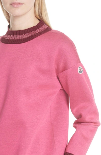 Shop Moncler Metallic Trim Sweatshirt In Pink
