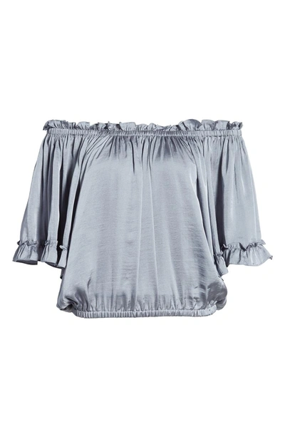 Shop Misa Abby Off The Shoulder Top In Silver