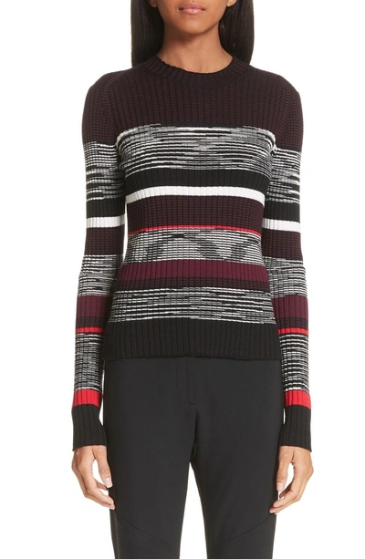Shop Proenza Schouler Crewneck Sweater In Black/ Burgundy
