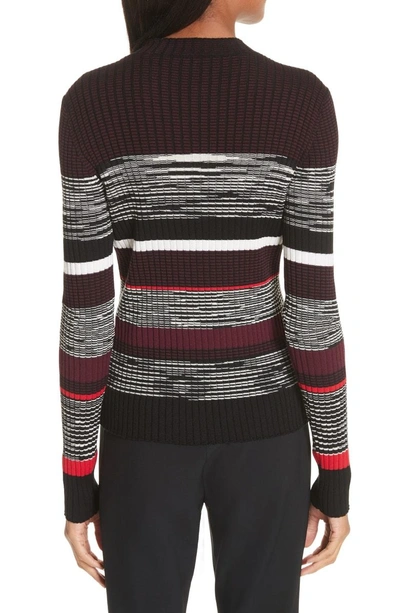 Shop Proenza Schouler Crewneck Sweater In Black/ Burgundy
