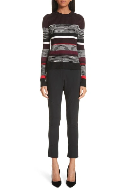 Shop Proenza Schouler Crewneck Sweater In Black/ Burgundy