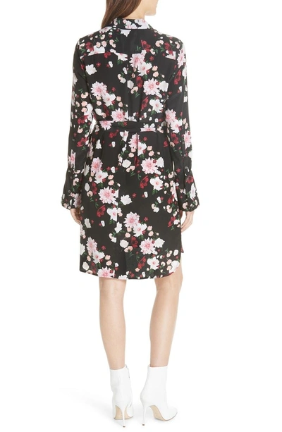 Shop Equipment Clea Floral Silk Shirtdress In True Black Multi