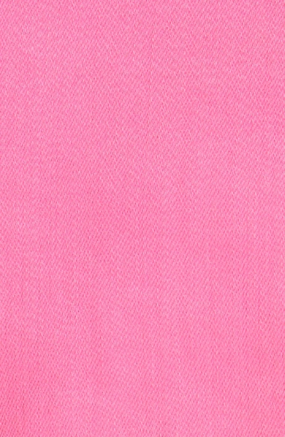 Shop L Agence Celine Slim Denim Jacket In Flamingo