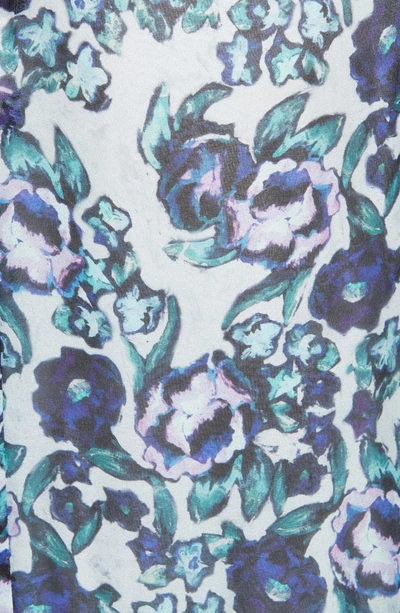 Shop Amur Kerry Floral Print Silk Gown In Mint