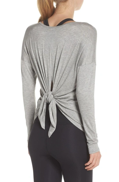 Shop Beyond Yoga Tie Back Pullover In Light Heather Grey