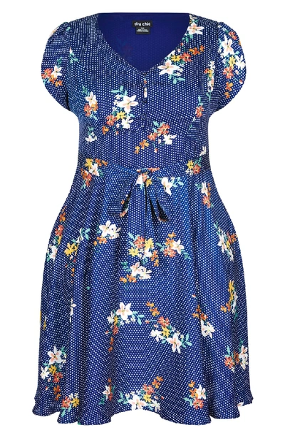 Shop City Chic Sweet Spot Floral Fit & Flare Dress In Spot The Floral