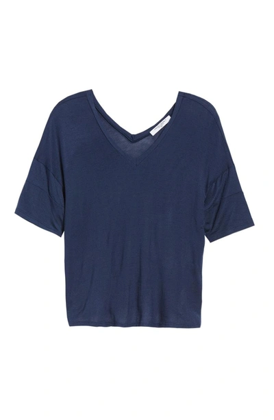 Shop Project Social T Carina Double-v Tee In Navy