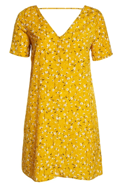 Shop Glamorous Floral Swing Shirtdress In Mustard Ditsy