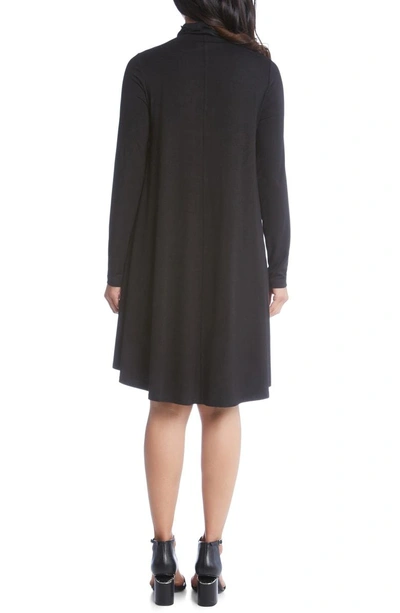 Shop Karen Kane Maggie Turtleneck Trapeze Dress In Black