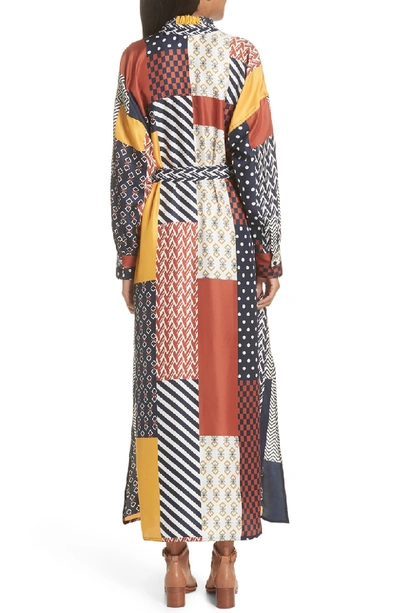 Shop Tory Burch Bianca Patchwork Maxi Dress In Geometric Patchwork