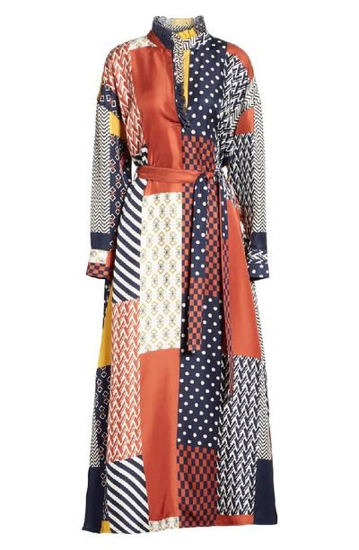 Shop Tory Burch Bianca Patchwork Maxi Dress In Geometric Patchwork