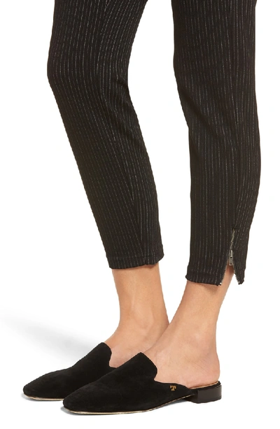 Shop Hue Classic Pinstripe Loafer Skimmer Leggings In Black