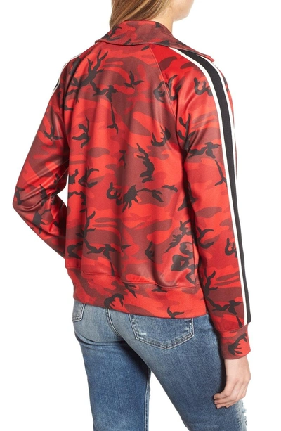 Shop Pam & Gela Camo Track Jacket In Red Camo Print