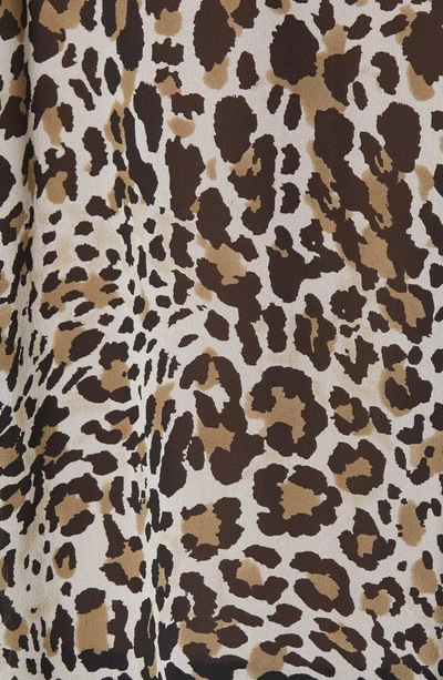 Shop Nili Lotan Acadia Leopard Print Silk Blouse In White Leopard Print