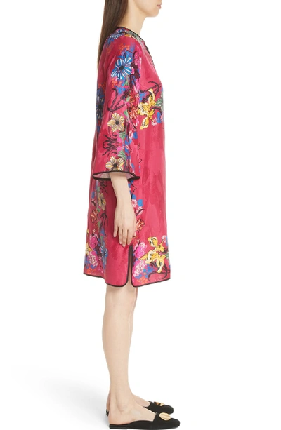 Shop Etro Floral Jacquard Shift Dress In Pink