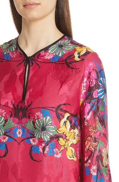 Shop Etro Floral Jacquard Shift Dress In Pink