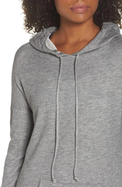 Shop Beyond Yoga Hood Times Sweatshirt Dress In Mid Heather Grey